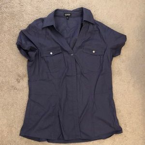 Blue button-down shirt